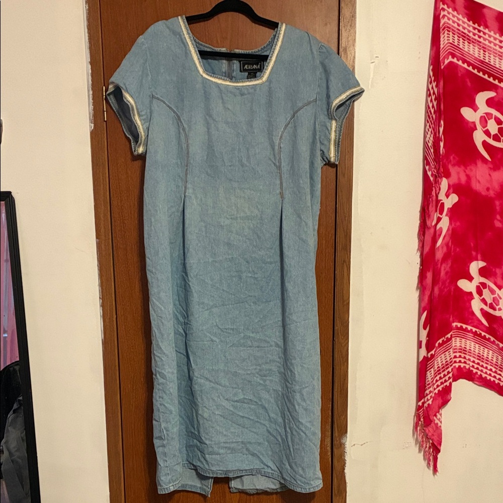 ASOS Blue Denim Dress with White Trim